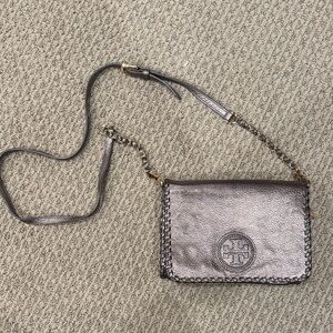 Tory Burch Shimmering Silver Crossbody Bag